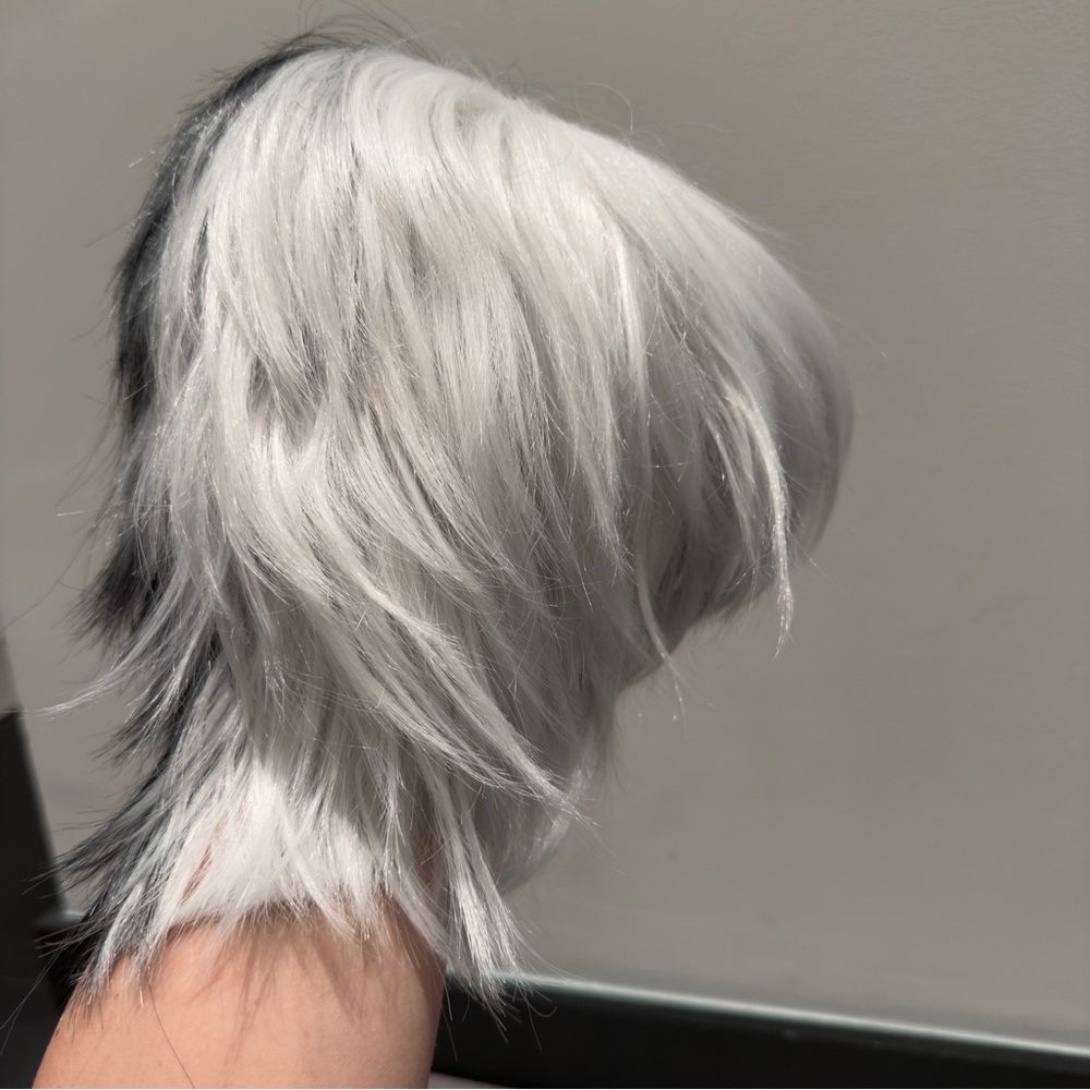 NWT - Yumeno Kyūsaku Q Bungo Stra Japanese Cosplay Wig Two Tone Black & White - Picture 8 of 14